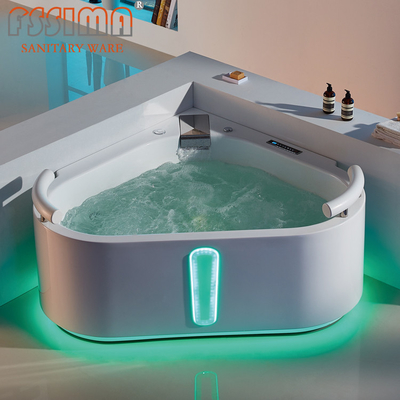 Air Jet Corner Bathtub 1400mm 54 X 54 2 Person Freestanding Jetted Soaking Tub
